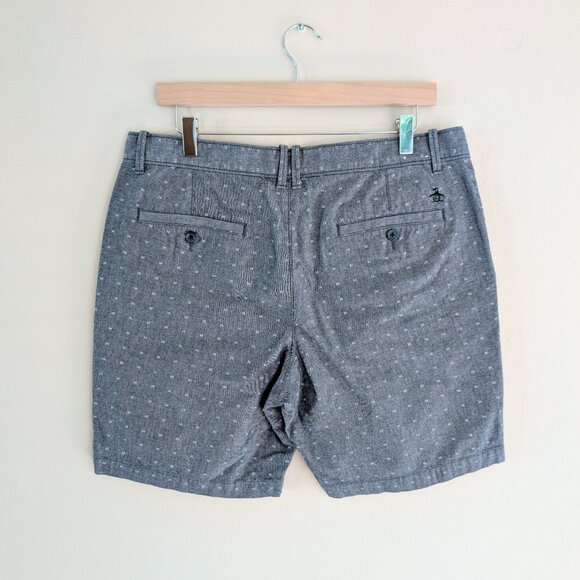 Original Penguin Chambray Shorts Men Size 34 (US) Classic‎ Fit 8" Inseam - Picture 8 of 12